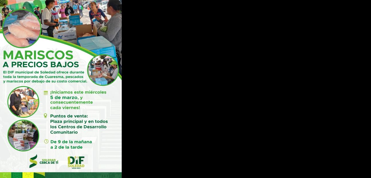 Este miércoles inicia la venta de pescados y mariscos a precios bajos en Soledad