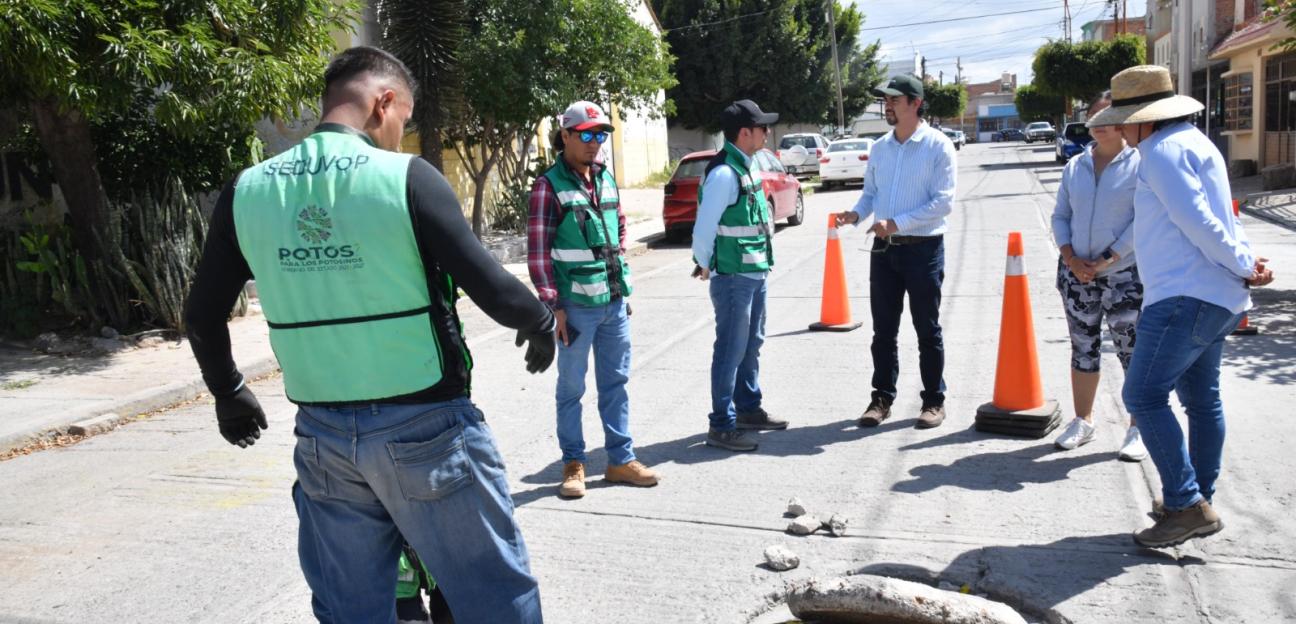 Gobierno de Soledad interviene drenaje colapsado en Villas del Potosí con proyecto coordinado