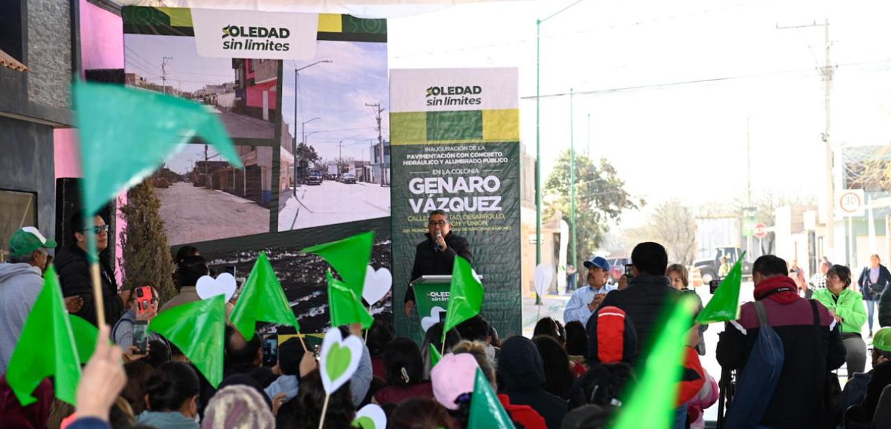 Juan Manuel Navarro rescata la colonia Genaro Vázquez con calles pavimentadas y arranque de obra