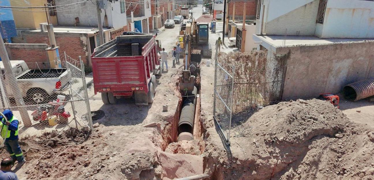 Construcción del colector pluvial en Privadas de la Hacienda proyecta resultados ante presencia de lluvias