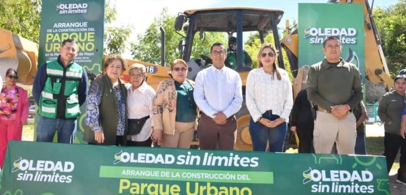 Gobierno de Soledad inicia construcción de nuevo y moderno parque urbano